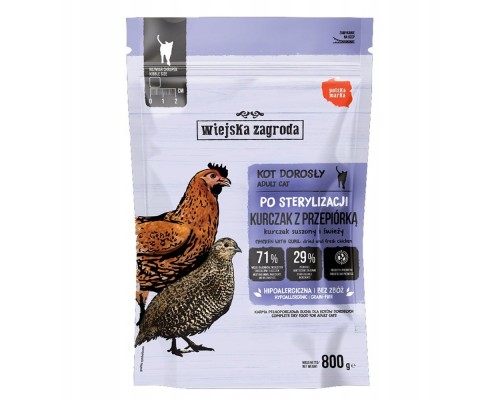 Sterilized with chicken i przepiórką 0.8kg