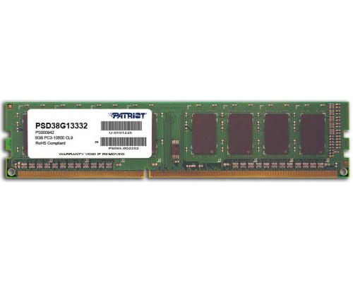 Patriot Signature, DDR3, 8 GB, 1333MHz, CL9 (PSD38G13332)