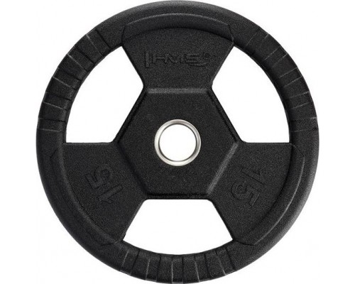 HMS Plate Olympic Orubberized Toh15 Black 15 kg