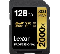 SD  Lexar Professional 2000x SDXC 128 GB Class 10 UHS-II/U3 V90 (LSD2000128G-BNNNG)