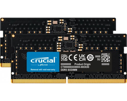 Crucial SODIMM, DDR5, 32 GB, 4800 MHz, CL40 (CT2K16G48C40S5)