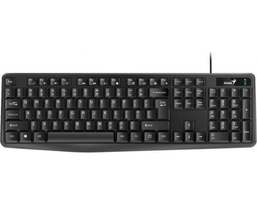 Genius Genius KB-117, klawiatura US, klasyczna, wodoodporny rodzaj przewodowa (USB), czarna, nie