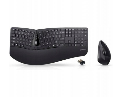 Perixx Perixx PERIDUO-606A DE, 3-in-1 keyboard and mouse set, wireless, ergon., black