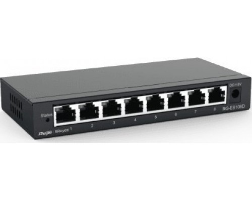 Switch Reyee  Switch | 8 portów 100Mbps | Metal  Desktop (RG-ES108D)