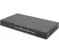 Switch Digitus Digitus 24-port   Gigabit, 19-calowy, niezarządzalny, 2 porty Uplink, SFP