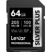 SD  Lexar Professional Silver Plus SDXC 64 GB Class 10 UHS-I/U3 V30 (LSDSIPL064G-BNNNG)