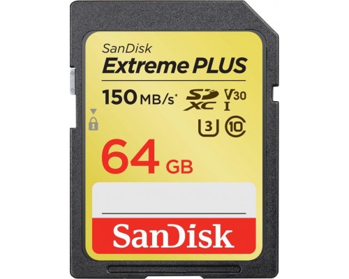 SD  SanDisk Extreme Plus SDXC 64 GB Class 10 UHS-I/U3 V30 (SDSDXW2-064G-GNCIN)