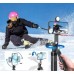Selfie nūjiņa Hurtel Selfie nūjiņa WH181D-Y1S teleskopisks statīvs 1.75m no alumīnija sakausējuma ar dubulto lampu un turētāju telefonam - black
