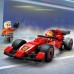 Lego F1 pitstopa un boksu apkalpe ar Ferrari automašīnu (60443)