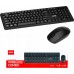 Marvo WS005 BK, klawiatura z myszk� bezprzewodow�, US, biurowy, czarna