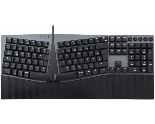 Perixx PERIBOARD-535 DE BR, ergonomiczna mechan. USB klawiatura (brązowe przyciski)