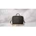Bag Guess 4G Peony Front Pocket Zipper Triangle Logo 16" black