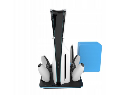YAXO Stand chłodwith ąca i charging ICE STORM for PS5 Slim Techno Black