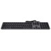 Large Font USB Keyboard 110 keys wired USB keyboard with 2x USB and aluminum upper cover - Swiss - space gray