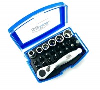 SATRA BITS AND RATCHET SOCKETS 1/4" - 24 pcs.