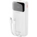 Dudao K15Pro 20000mAh 22.5W PD USB-C / USB-A / wbudowane kable Lightning, USB-C biały