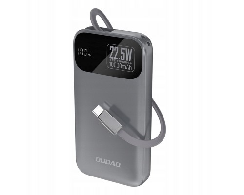 Dudao K31 10000 mAh 22,5W PD with a built-in kablem gray