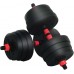 vidaXL Zestaw hantli 2 w 1 Black i Red 121 x 19,5 x 19,5 cm