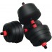 vidaXL Zestaw hantli 2 w 1 Black i Red 121 x 19,5 x 19,5 cm