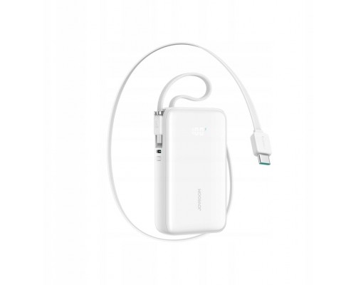 Joyroom JR-PR2 35W 10000mAh z chowanym kablem USB-C i wbudowanym kablem Lightning - biały