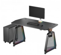Gaming galds Ultradesk Gaming galds QUEST, 140x70cm, 72-120cm, czarny-czarny