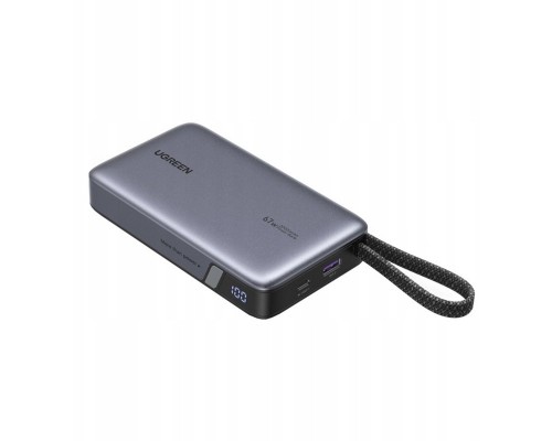 20000mAh Ugreen PB550, 67W, USB + USB-C, wbudowany kabel (Grey)