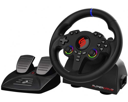 Subsonic Subsonic Superdrive 220 RS-5 Black USB + pedały Nintendo Switch, Nintendo Switch 2, PC, PlayStation 4, PlayStation 5, Xbox One, Xbox Series S, Xbox Series X