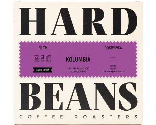 Hard Beans Hard Beans - kawa ziarnista Kolumbia El Recreo Papayo Rojo Taza Platino #2 Filter 250 g