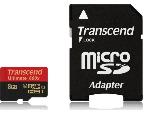 SD  Transcend Ultimate 600x MicroSDHC 8 GB Class 10  (TS8GUSDHC10U1)