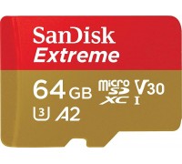SD  SanDisk Extreme MicroSDXC 64 GB Class 10 UHS-I/U3 A2 V30 (SDSQXAH-064G-GN6MA)