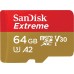 SD  SanDisk Extreme MicroSDXC 64 GB Class 10 UHS-I/U3 A2 V30 (SDSQXAH-064G-GN6MA)