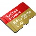 SD  SanDisk Extreme MicroSDXC 64 GB Class 10 UHS-I/U3 A2 V30 (SDSQXAH-064G-GN6MA)