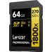 SD  Lexar Professional 1800x SDXC 64 GB Class 10 UHS-II/U3 V60 (LSD1800064G-BNNNG)