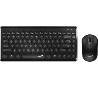 Genius Genius LuxeMate Q8000, zestaw klawiatura z myszą optyczną bezprzewodową, 4x AAA, CZ/SK, klasyczna, 2.4 [Ghz], bezprzewodowa, czarn