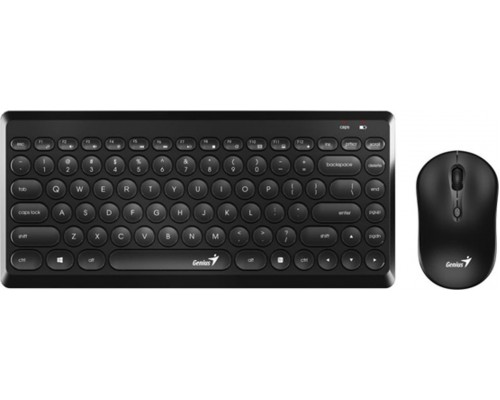 Genius Genius LuxeMate Q8000, zestaw klawiatura z myszą optyczną bezprzewodową, 4x AAA, CZ/SK, klasyczna, 2.4 [Ghz], bezprzewodowa, czarn