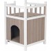 Trixie Nature house with a balcony cat, 45 × 65 × 45 cm, white/gray