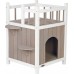 Trixie Nature house with a balcony cat, 45 × 65 × 45 cm, white/gray