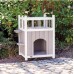 Trixie Nature house with a balcony cat, 45 × 65 × 45 cm, white/gray