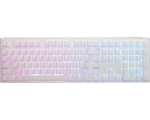 Ducky Ducky One 3 Classic Pure White Gaming Keyboard, RGB LED - MX-Blue (US)