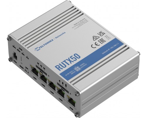Teltonika 5G RUTX50 Dual Sim, GNSS, WiFi, 4xLAN, USB2.0