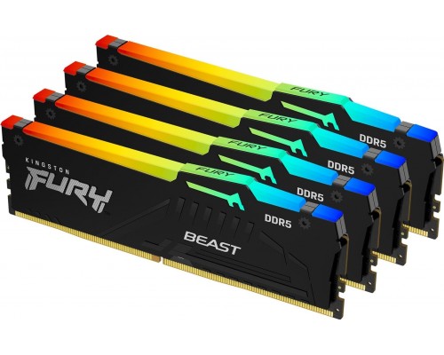 Kingston Fury Beast RGB, DDR5, 64 GB, 6000MHz, CL40 (KF560C40BBAK4-64)
