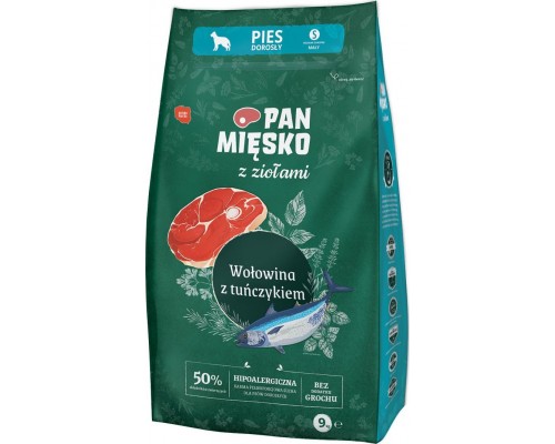 Pan Mięsko Z Ziołami Beef z tuńczykiem (dorosły) chrupki S 9kg