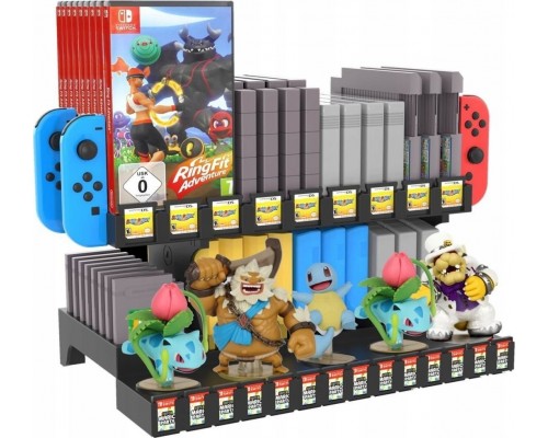 JYS Organiwith er / Stojak na Gry GAME BOY / SNES / N64 / NES / FC / SFC / HVC-MR / NDS3 / 3DS i Konsolę for Nintenfor Switch / Switch OLED / NS198
