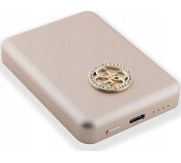 Guess Guess indukcyjny 15W GUPBM5AL4DMD 5000mAh złoty/gold MagSafe 4G Strassed Metal Logo