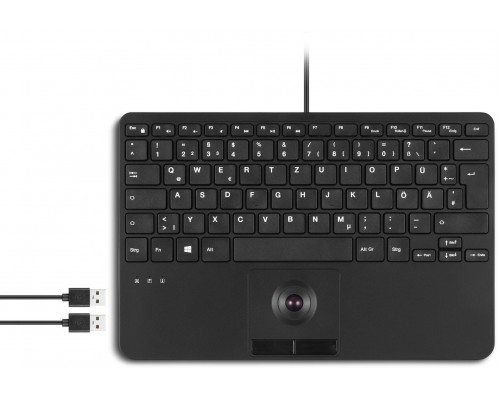 Perixx Perixx PERIBOARD-526 H EN, wired mini USB keyboard, trackball, USB hub