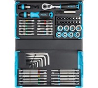 Hazet Hazet SmartCase socket and bit set 2200SC-32, 59 pieces (black/blue, 1/4, with reversible ratchet)