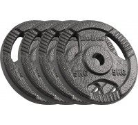 Rebel Čuguna slodžu komplekts 4x5kg, caurums 31mm, disks ar rokturi, REBEL ACTIVE