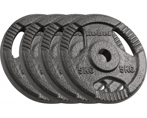 Rebel Čuguna slodžu komplekts 4x5kg, caurums 31mm, disks ar rokturi, REBEL ACTIVE