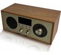 Radio przenośne Brda FM/BT/USB akum.2200mAh,10W,indukcyjne telefonu,jasny brąz/złote