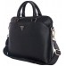 Bag Guess Grained Zipper Pocket Triangle Logo 15" black